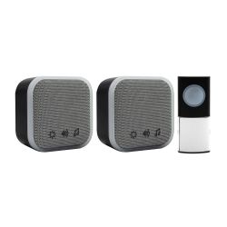 Uni-Com Portable and Plug-In Door Chime Set - Black