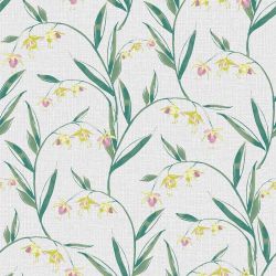 Laura Ashley Fulwell Fuchsia Pale Slate Grey Wallpaper