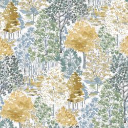 Laura Ashley Bernwood Ochre Yellow Wallpaper