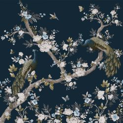Laura Ashley Belvedere White/Midnight Fixed Size Mural