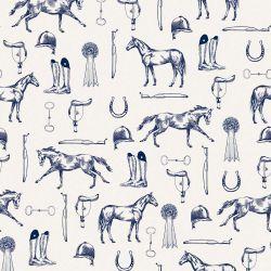 Joules Equestrian Print Cream/Blue Wallpaper