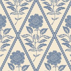 Joules Juliette Floral Print Cream/Blue Wallpaper