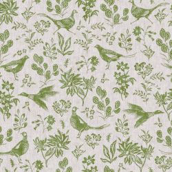Joules Pheasant Print Linen/Green Wallpaper