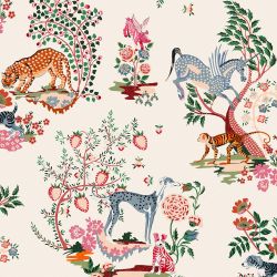 Cath Kidston Painted Kingdom Natural Wallpaper