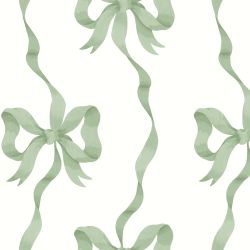 Cath Kidston Ribbon Bow Sage Wallpaper