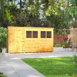 Powersheds Pent Garden Shed 12ftx 4ft DD