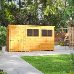 Powersheds Pent Garden Shed - 12ft x 6ft - DD
