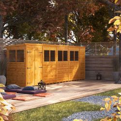 Powersheds Pent Garden Shed - 18ft x 4ft - DD