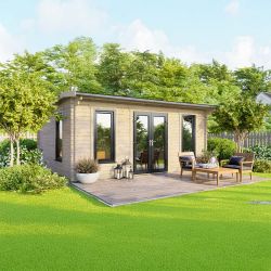 Powersheds Apex Log Cabin 18ft x 12ft DoorsCentral