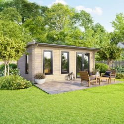 Powersheds Apex Log Cabin 18ft x 12ft DoorsToRight