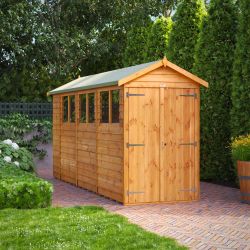 Powersheds Overlap Apex Garden Shed 14ft x 4ft DD