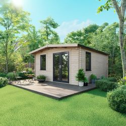 Powersheds Chalet LogCabin 16ft x 14ftDoorsToRight