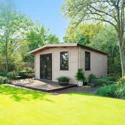Powersheds Chalet LogCabin 16ft x 14ft DoorsToLeft