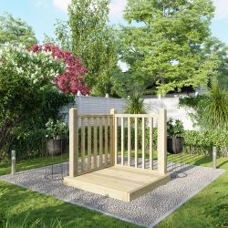 Powersheds Deck - 4ft x 4ft - Handrails on Two Sides