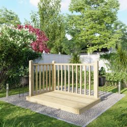 Powersheds Deck - 4ft x 6ft - Handrails on Two Sides