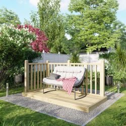 Powersheds Deck - 4ft x 8ft - Handrails on Two Sides