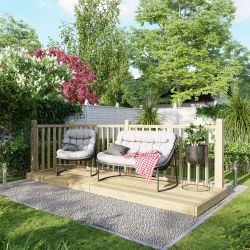 Powersheds Deck - 4ft x 12ft - Handrails on Two Sides