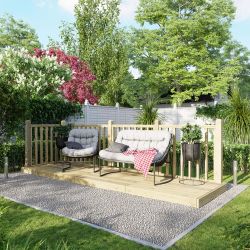 Powersheds Deck - 4ft x 14ft - Handrails on Two Sides