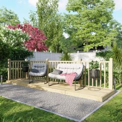 Powersheds Deck - 4ft x 16ft - Handrails on Two Sides
