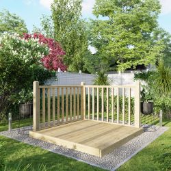 Powersheds Deck - 6ft x 6ft - Handrails on Two Sides