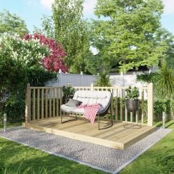 Powersheds Deck - 6ft x 10ft - Handrails on Two Sides