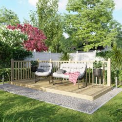 Powersheds Deck - 6ft x 14ft - Handrails on Two Sides