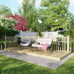 Powersheds Deck - 6ft x 16ft - Handrails on Two Sides