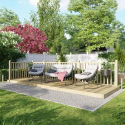 Powersheds Deck - 6ft x 18ft - Handrails on Two Sides