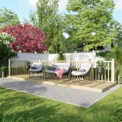 Powersheds Deck - 6ft x 20ft - Handrails on Two Sides