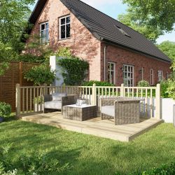 Powersheds Deck - 8ft x 14ft - Handrails on Two Sides