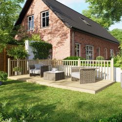 Powersheds Deck - 8ft x 18ft - Handrails on Two Sides