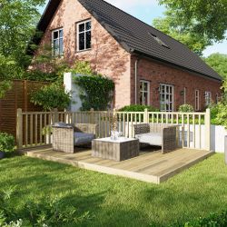 Powersheds Deck - 10ft x 14ft - Handrails on Two Sides