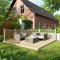 Powersheds Deck - 12ft x 12ft - Handrails on Two Sides