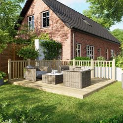 Powersheds Deck - 12ft x 14ft - Handrails on Two Sides