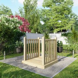 Powersheds Deck - 4ft x 4ft - Handrails on Three Sides