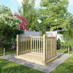 Powersheds Deck - 4ft x 6ft - Handrails on Three Sides