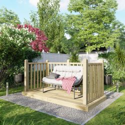 Powersheds Deck - 4ft x 8ft - Handrails on Three Sides