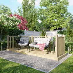 Powersheds Deck - 4ft x 14ft - Handrails on Three Sides