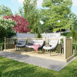 Powersheds Deck - 4ft x 18ft - Handrails on Three Sides