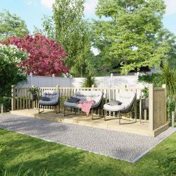 Powersheds Deck - 4ft x 20ft - Handrails on Three Sides