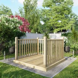 Powersheds Deck - 6ft x 6ft - Handrails on Three Sides