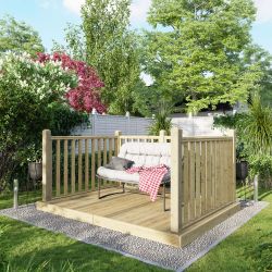 Powersheds Deck - 6ft x 8ft - Handrails on Three Sides