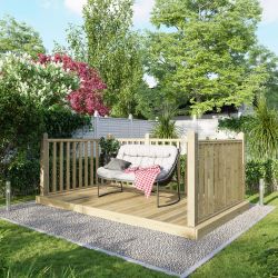 Powersheds Deck - 6ft x 10ft - Handrails on Three Sides