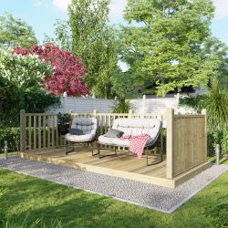 Powersheds Deck - 6ft x 14ft - Handrails on Three Sides