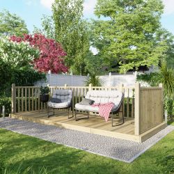 Powersheds Deck - 6ft x 16ft - Handrails on Three Sides
