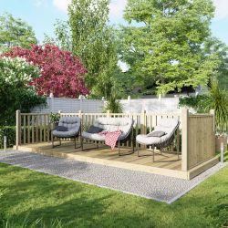 Powersheds Deck - 6ft x 18ft - Handrails on Three Sides