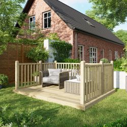 Powersheds Deck - 8ft x 10ft - Handrails on Three Sides