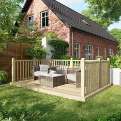 Powersheds Deck - 8ft x 12ft - Handrails on Three Sides
