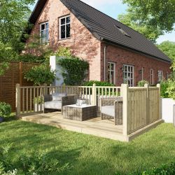 Powersheds Deck - 8ft x 14ft - Handrails on Three Sides