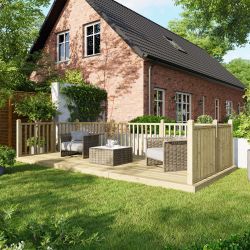 Powersheds Deck - 8ft x 18ft - Handrails on Three Sides